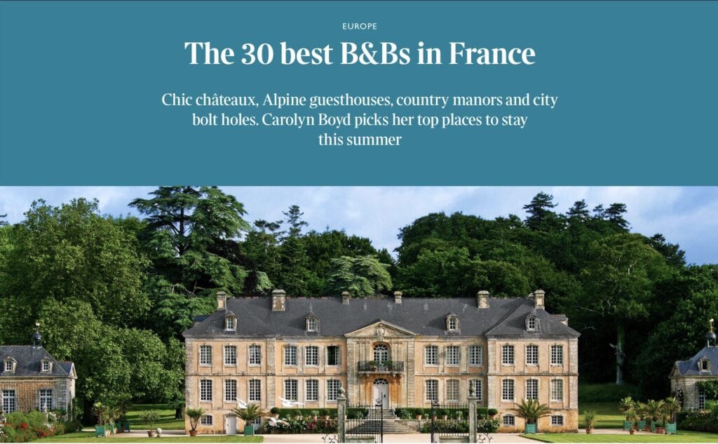 The Time, Aux 4 Cornes parmi les 30 meilleurs B&B en France